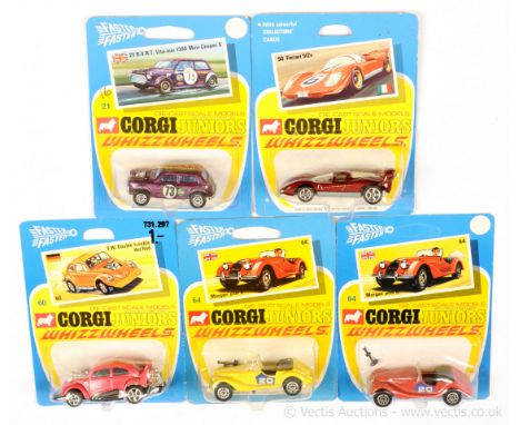 Corgi Juniors group to include 21 "BVRT" Mini Cooper S - metallic purple; 50 Ferrari 512S - metallic maroon, silver base, cre