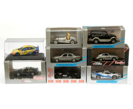 A group of (1/43rd scale) to include Mercedes; Jaguar XJ220; Mitsubishi Jeep; Corgi (Detail Cars) Nissan 300ZX; Bang Mercedes