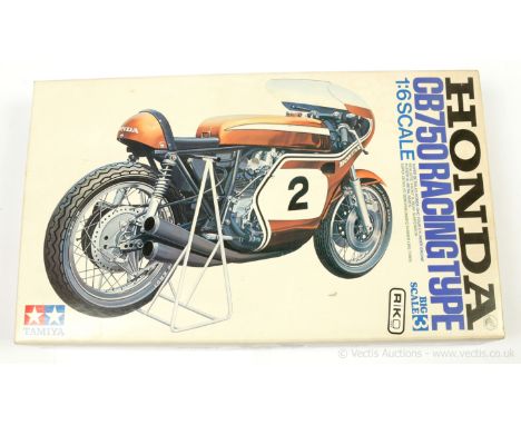 Tamiya (1/6th scale) Honda CB750 Racing Type plastic kit - which appears to be generally Near Mint to Mint (not checked for c