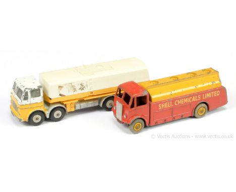 AEC Monarch Thompson "Shell Chemicals Limited" Tanker - red, yellow including Supertoy hubs with grey treaded tyres and Leyla
