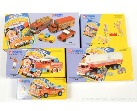 Corgi Classics "Chipperfields Circus" group to include 4-piece Gift Set; Scammell Cannon; Land Rover Public Address Vehicles,