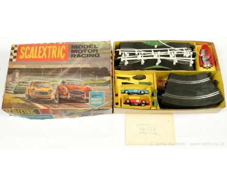 Scalextric 65 Slot Car Racing Set comprising of various track, chicane with light plus various accessories - conditions appea