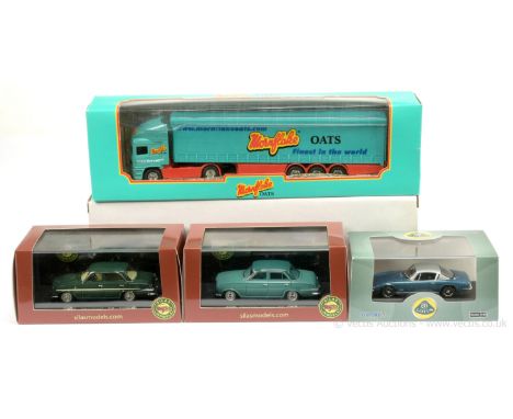 Corgi 59573 ERF Curtainside Truck &amp; Trailer "Mornflake Oats" - turquoise, red - Mint including window box with outer tran