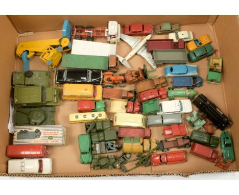 Dinky a large unboxed group to include Studebaker Petrol Tanker; Ford Transit Van; Morris Oxford; Bedford End Tipper; Foden F