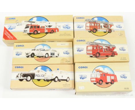 Corgi Classics a group of Emergency Vehicles to include 97358 AEC Fire Engine "Cleveland"; 97399 Simon Snorkel Fire Engine "C