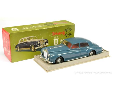 Triang (1/20th scale) plastic battery-operated Rolls Royce Silver Cloud - finished in drab greyish-blue, red interior, chrome