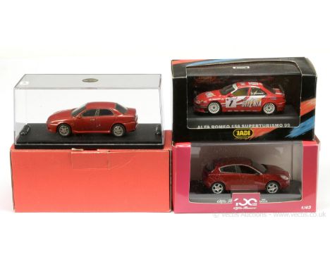 A group of (1/43rd scale) Alfa Romeo models to include La Mini Miniera - red; Jadi 156 (Superturismo) - red, white, racing nu