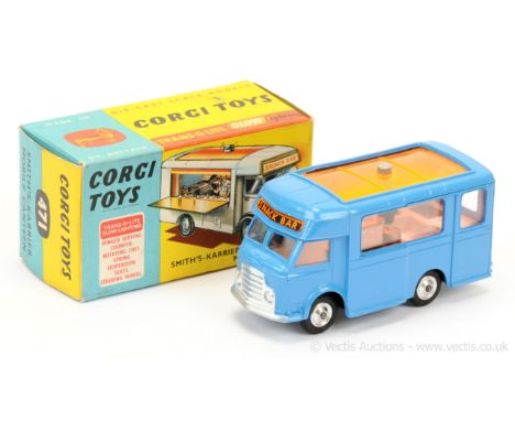 Corgi 471 Smith's Karrier Mobile Canteen "Joe's Diner" - blue, silver trim, spun hubs with treaded tyres - Near Mint - beauti