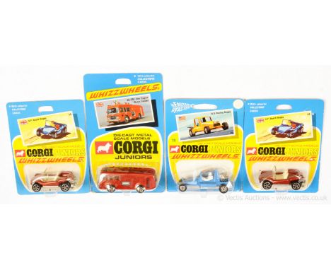 Corgi Juniors group to include 26 ERF Fire Engine - red, silver base, yellow plastic ladder; 58 GP Beach Buggy - metallic bro