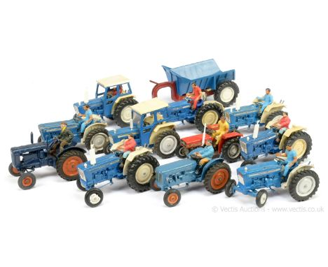 Britains Unboxed Tractor Group to include; Fordson; Massey Ferguson; Ford 6000 with Goose Rear Dumper; plus others - conditio