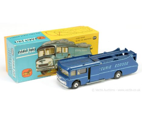 Corgi 1126 Ecurie Ecosse Racing Car Transporter - blue body, light blue lettering and side flashes, off white interior, silve