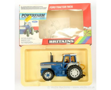 Britains Powerfarm 9321 Ford TW-35 Tractor - finished in blue, off-white - Excellent Plus (does require very light attention 