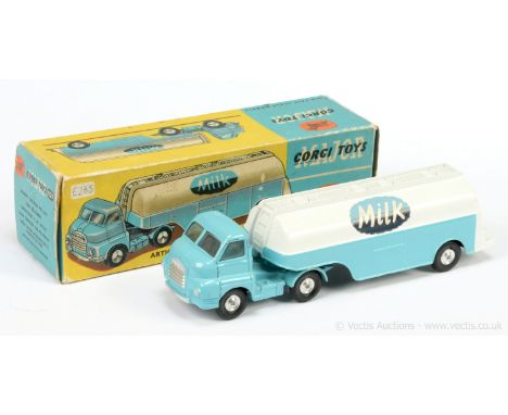 Corgi 1129 Bedford Type S Articulated "Milk" Tanker - two-tone light blue, white including gantry &amp; filler caps, silver t