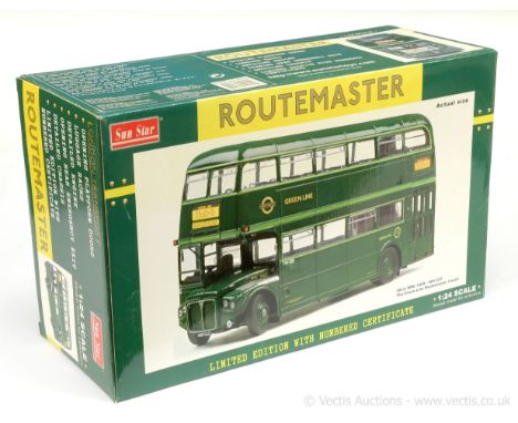 Sun Star (1/24th scale) Routemaster Double Decker Bus "Green Line" - finished in dark green with light green trim - overall c