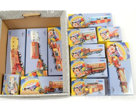 Corgi Classics "Chipperfields Circus" set of 12 (circa 1995) to include Bedford Mobile Booking Office; Scammell Crane Truck; 