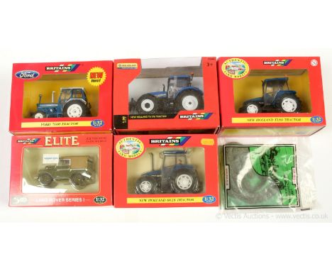 Britains Tractor Group to include; 9487 New Holland; 40753 New Holland; 42416 Ford 7600; 42895 New Holland &amp; 00174 Land R