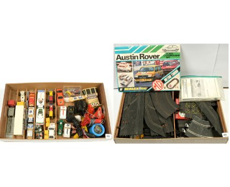 Scalextric Large Unboxed Slot Car Group to include; 2 x Motorcycle &amp; Sidecar; 3 x Ford Escort; 2 x Leyland Trucks; plus o