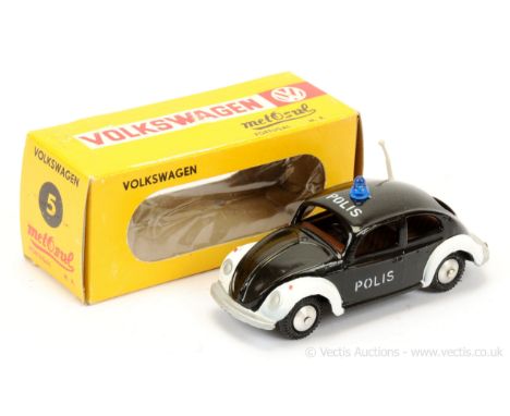 Metosul 5 Volkswagen Saloon (Beetle) - "Police" Car - finished in black, white, brown interior, blue roof light, flat spun hu