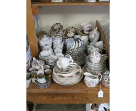 An early 19th century English bone china part teaset, twenty-five pieces, silver resist and red enamel, and other ceramic par