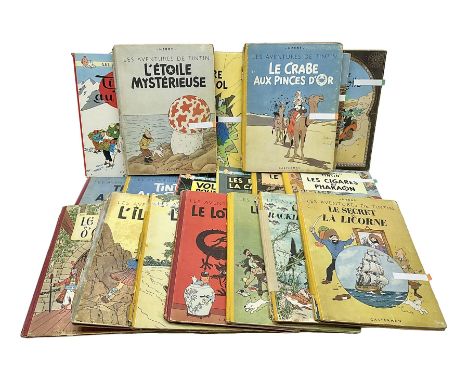 Twenty one first edition Herge, 'The Adventures of Tin Tin' books published by Casterman Bruxelles, with French text and colo