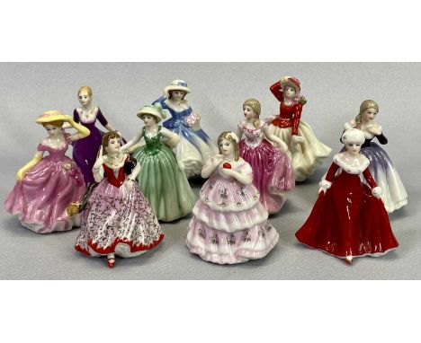 ROYAL WORCESTER &amp; ROYAL DOULTON LADY FIGURINES - 6 &amp; 10 respectively, the Worcester from 'The Fashionable Victorians 