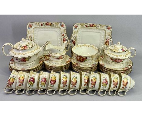 RADFORDS-FENTON CHINA TEAWARE, 42 PIECE - to include teapot and cover, sucrier and cover, milk jug and sugar bowl, two sandwi