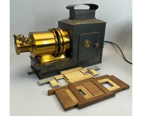 LANTERN PROJECTOR - a fine example within a wooden case by Perken, Son &amp; Company Ltd, 'Optimus London'