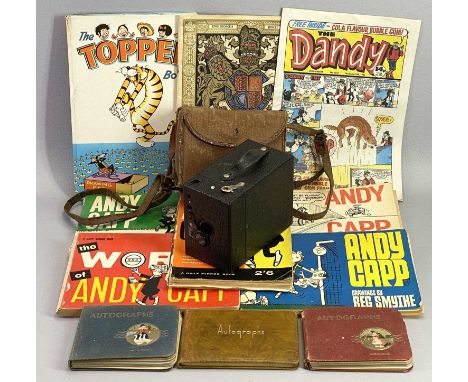 MIXED COLLECTABLES GROUP - to include three vintage autograph books containing family written entries and sketches, Kodak No 