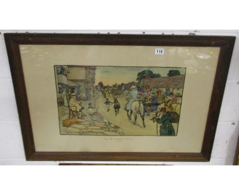 Cecil Aldin print - Blue Market races