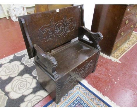 Oak monk's bench