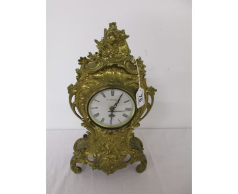 Ornate French brass mantle clock