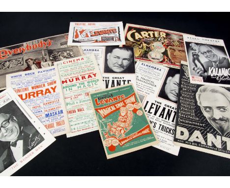 Handbills, leaflets, Dante, Levante, Kalanag, Murray, Carter and others 2 Dante folded leaflet and colour illustrated aticle 