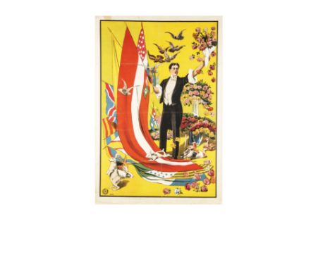 German Vintage Magic Poster c' 1890's-1900's A generic magic poster with no text except the printers information "Adolph Frie