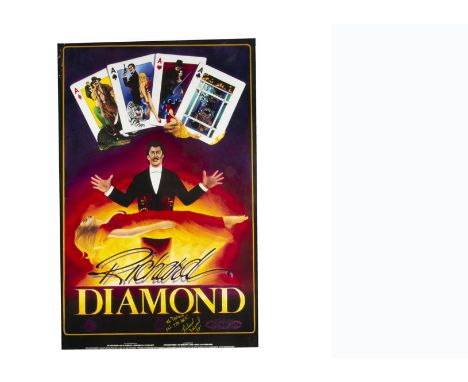 Richard Diamond Magic Poster c' 1989 An American poster for the magician/illusionist Richard Diamond autographed &amp; dedica