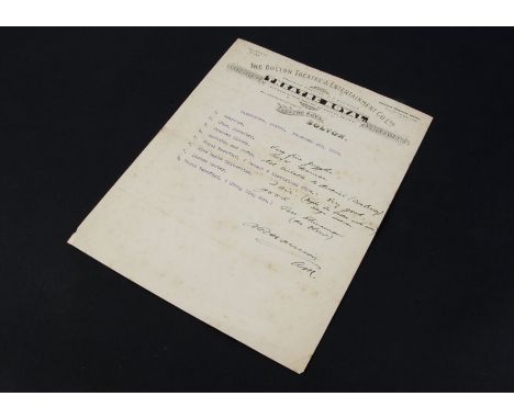 Show Running Order/Report, Theatre Royal/ Hippodrome Bolton 4th November 1913 including Chung Ling Soo Claude Lester and othe