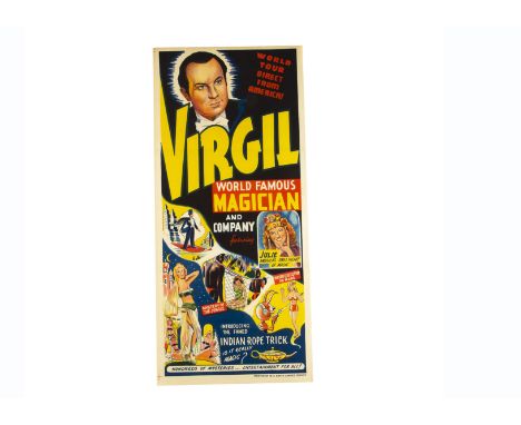Virgil Magic Poster c' 1960 An Australian Daybill poster for the Virgil magic show. This colourful poster presents Virgil upp