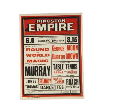 Murray Magic Poster 1946 Murray "The Amusing Australian Escapologist" headlining this variety performance with his act "Round
