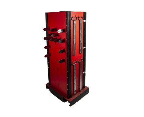 Illusion, Blade/Sword Box Illusion Red with metal swords including flight case H147 W51 D69  The effect is the assistant is p