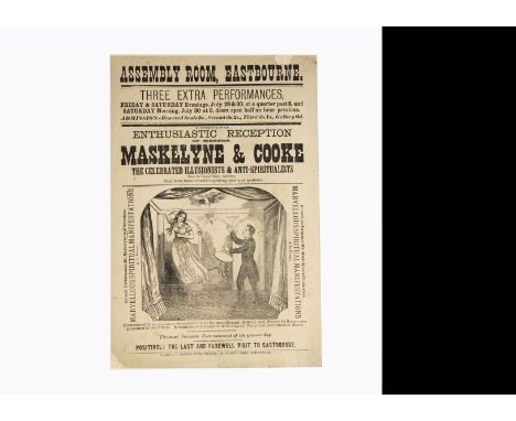 Maskelyne &amp; Cooke Magic Poster c' 1870's For the Assembly Room, Eastbourne &amp; billed as "Positively The Last &amp; Far