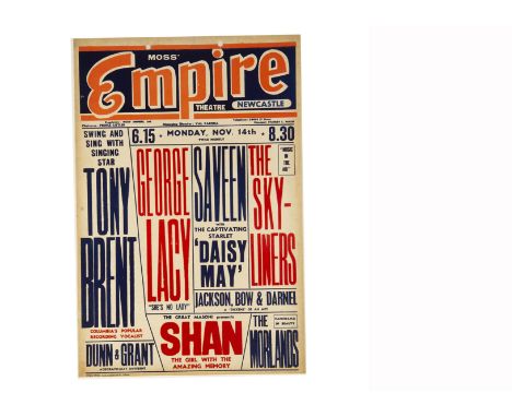 Six Magic Posters c' 1950's Variety bills including The Great Masoni presenting Shan at the Empire Newcastle, Robert Hardin a