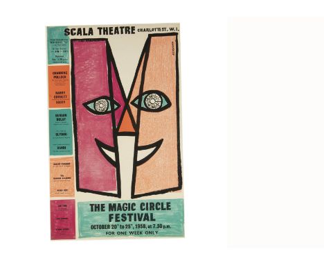 Magic Circle Festival Poster 1958 At the Scala Theatre, London Oct 1958 including Channing Pollock, Benson Dulay, Robert O'Co