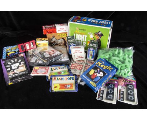 Tricks and Ephemera A box of mixed small tricks to merchandise including Thirty-One Dice Atomizer, Ten Block Penetration, Ele