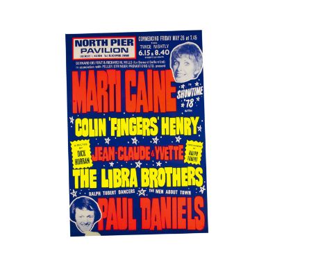 Four Paul Daniels Magic Posters At the North Pier Pavilion Blackpool with Marti Caine 1978, the Blackpool Opera House 1983, t