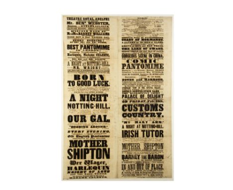 Theatre Royal Adelphi Magic Poster c' mid-1800's Printed by the Nassau Steam Press, London, the poster presents an array of e