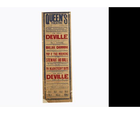 The Great Deville Magic Poster 1923 For The Great Deville (Harry Barton Edwards 1885-1970) at the Queen's Theatre Glasgow, De
