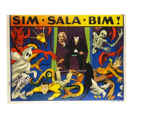 Dante Magic Poster 1939 This is thought to be the lower portion of the Dante "Sim-Sala-Bin" UK tour poster &amp; shows the gr