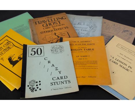 Bound booklets and lecture notes, 17 Card Magic, including Abbott's Anthology of Card Magic Volumes 1, 2 and 3 compiled by G 