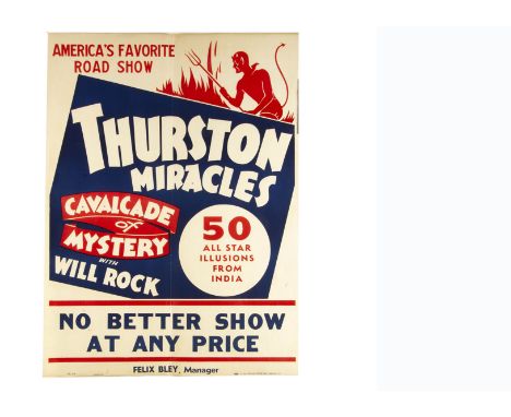 Thurston Miracles Magic Poster c' 1938-42 Having purchased famed magician Howard Thurston's magic show, Will Rock (Lithuanian