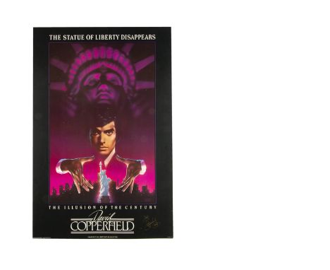 David Copperfield Magic Poster c' 1980's Entitled "The Statue Of Liberty Disappears: The Illusion Of The Century", the poster