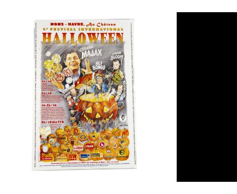 Five Belgian Halloween Posters 1997-98 For events at the Chateau des Ducs d'Havre: two for Oct 1997 including stars Juan Mayo